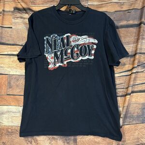 Neal McCoy I Stand Flag Patriotic Country Music T-Shirt Men's Size L Navy Blue